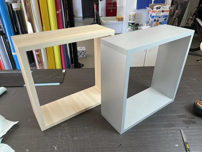 Rivestimento legno arredamento Beauty prima e dopo